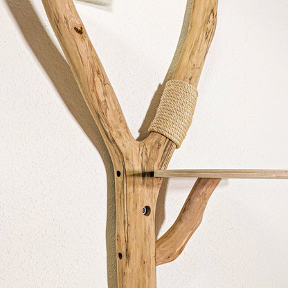 Wall-Mounted Cat Tree 143 cm Height Cat Tree Natural Wood Design