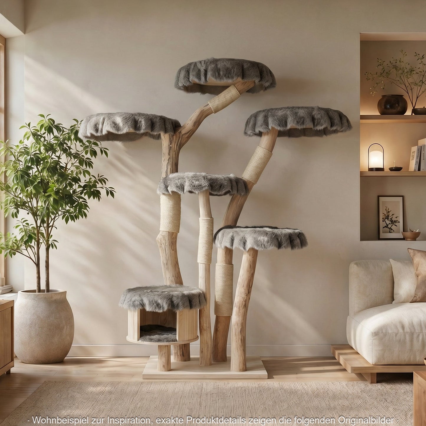 Natural Cat Tree 4628 Cat Tree Natural Wood Design 195 cm high