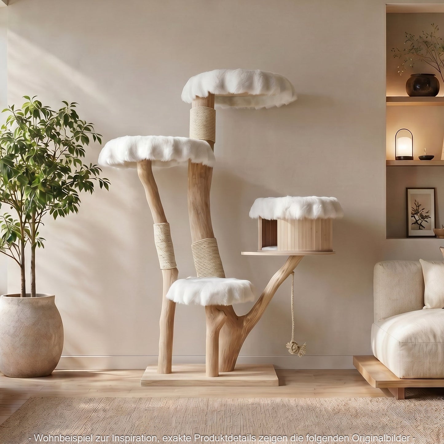 Natural Cat Tree 4629 Cat Tree Natural Wood Design 173 cm high