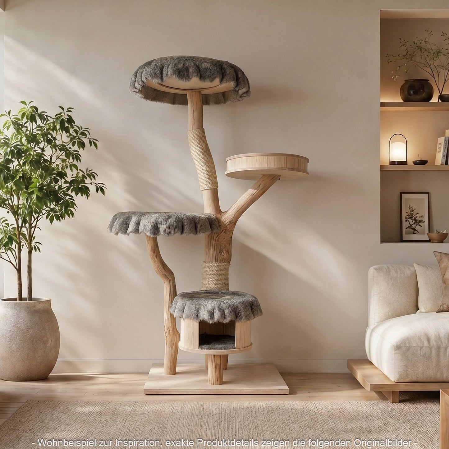 Natural Cat Tree 4632 Cat Tree Natural Wood Design 175 cm high