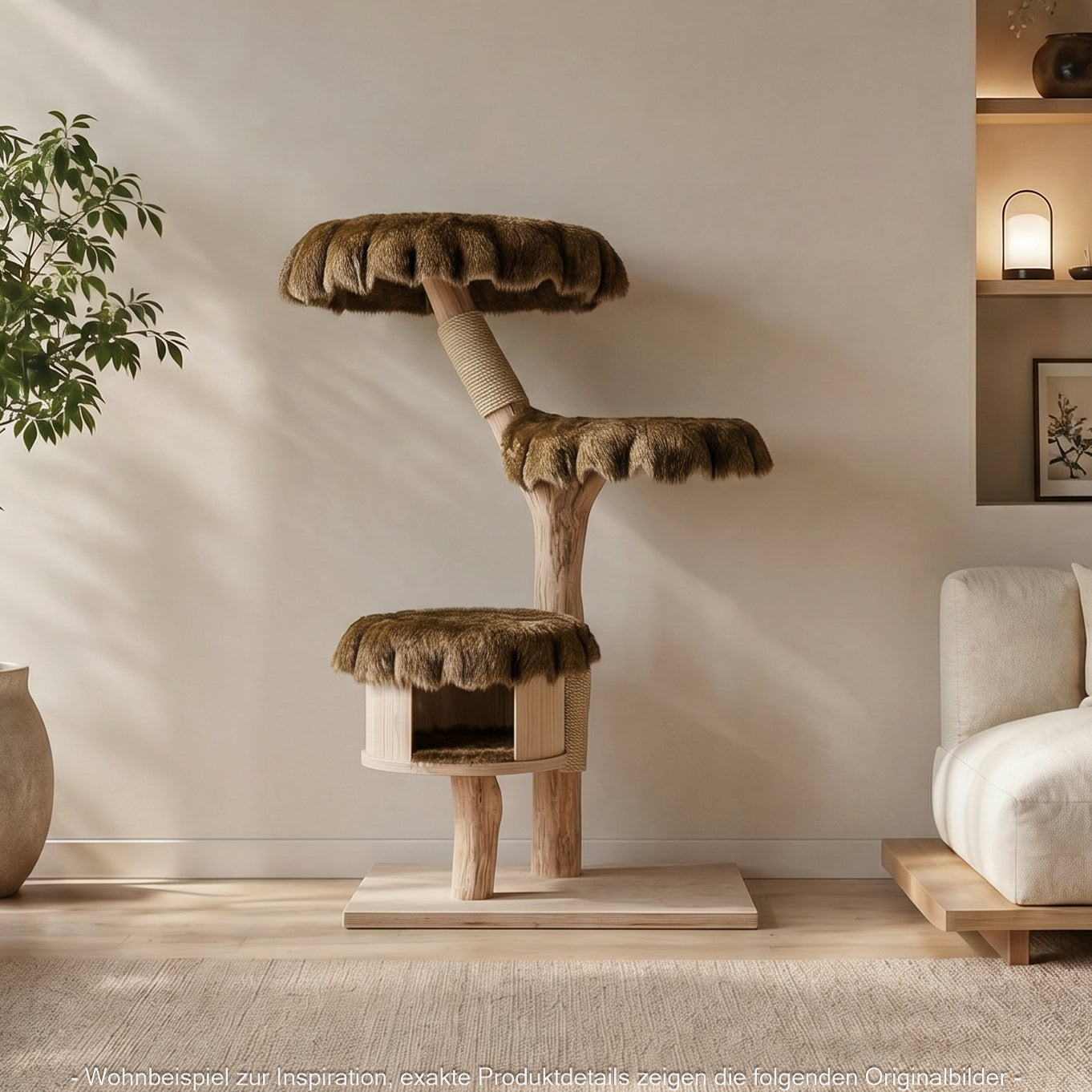 Natural Cat Tree 4635 Cat Tree Natural Wood Design 135 cm high