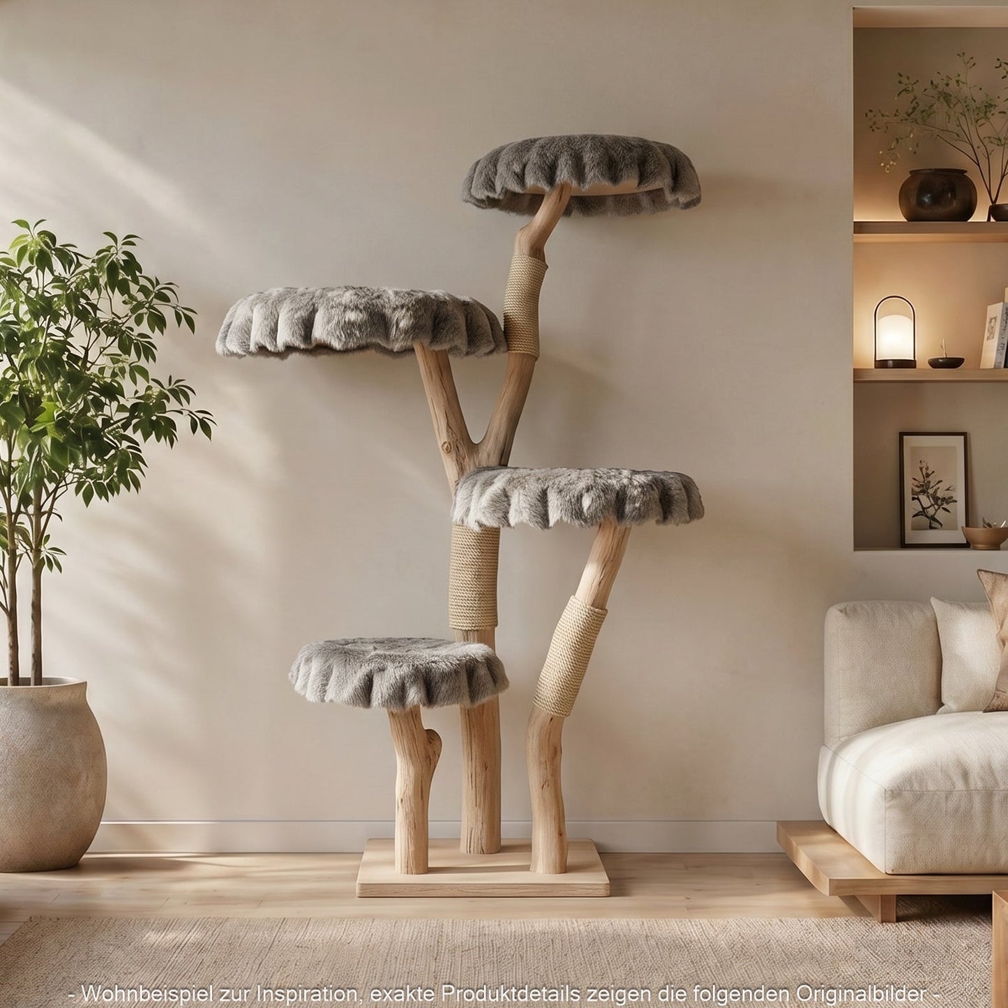 Natural Cat Tree 4640 Cat Tree Natural Wood Design 173 cm high