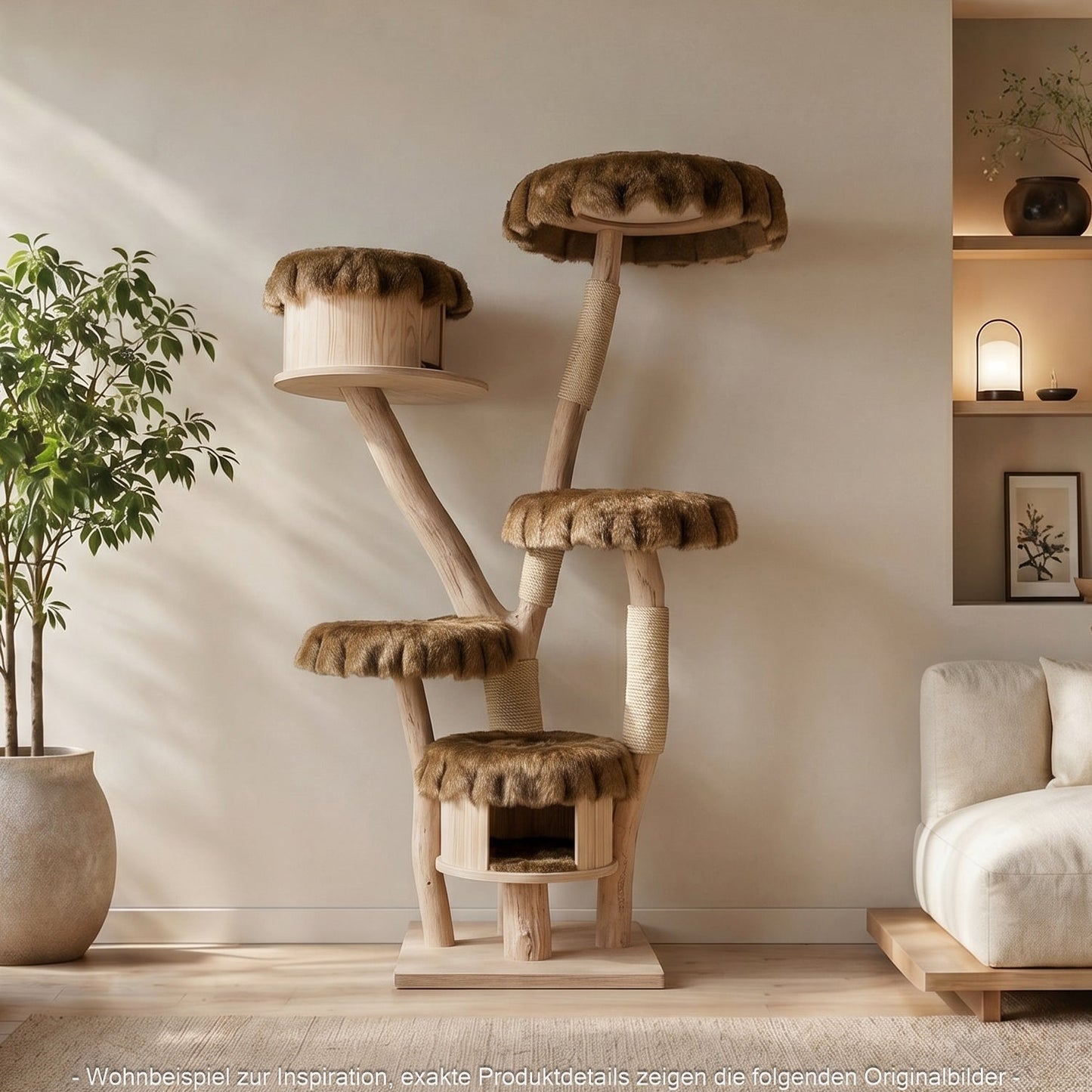 Natural Cat Tree 4644 Cat Tree Natural Wood Design 181 cm high