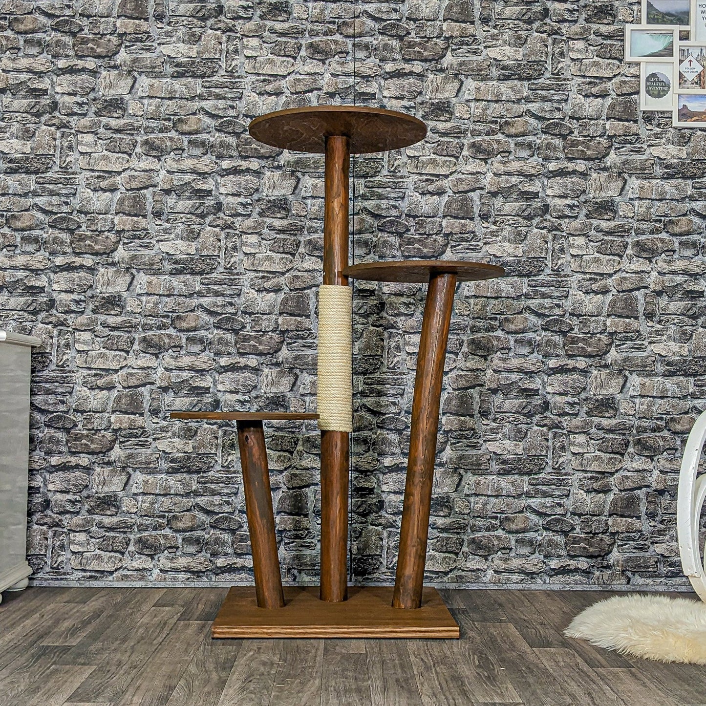 Outdoor Natural Cat Tree CA0006 Cat Tree Natural Wood Design 137 cm high