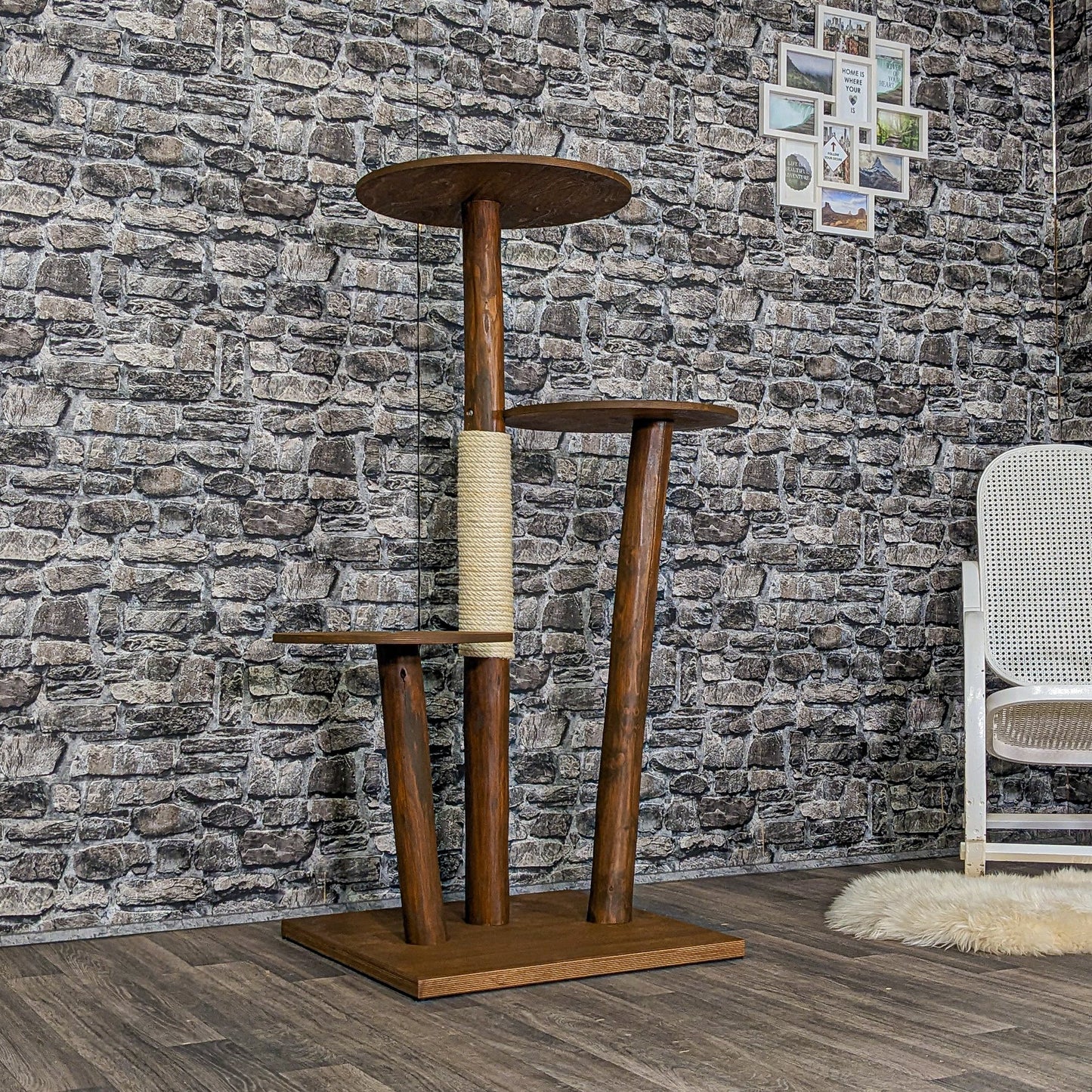 Outdoor Natural Cat Tree CA0006 Cat Tree Natural Wood Design 137 cm high