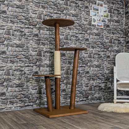 Outdoor Natural Cat Tree CA0006 Cat Tree Natural Wood Design 137 cm high