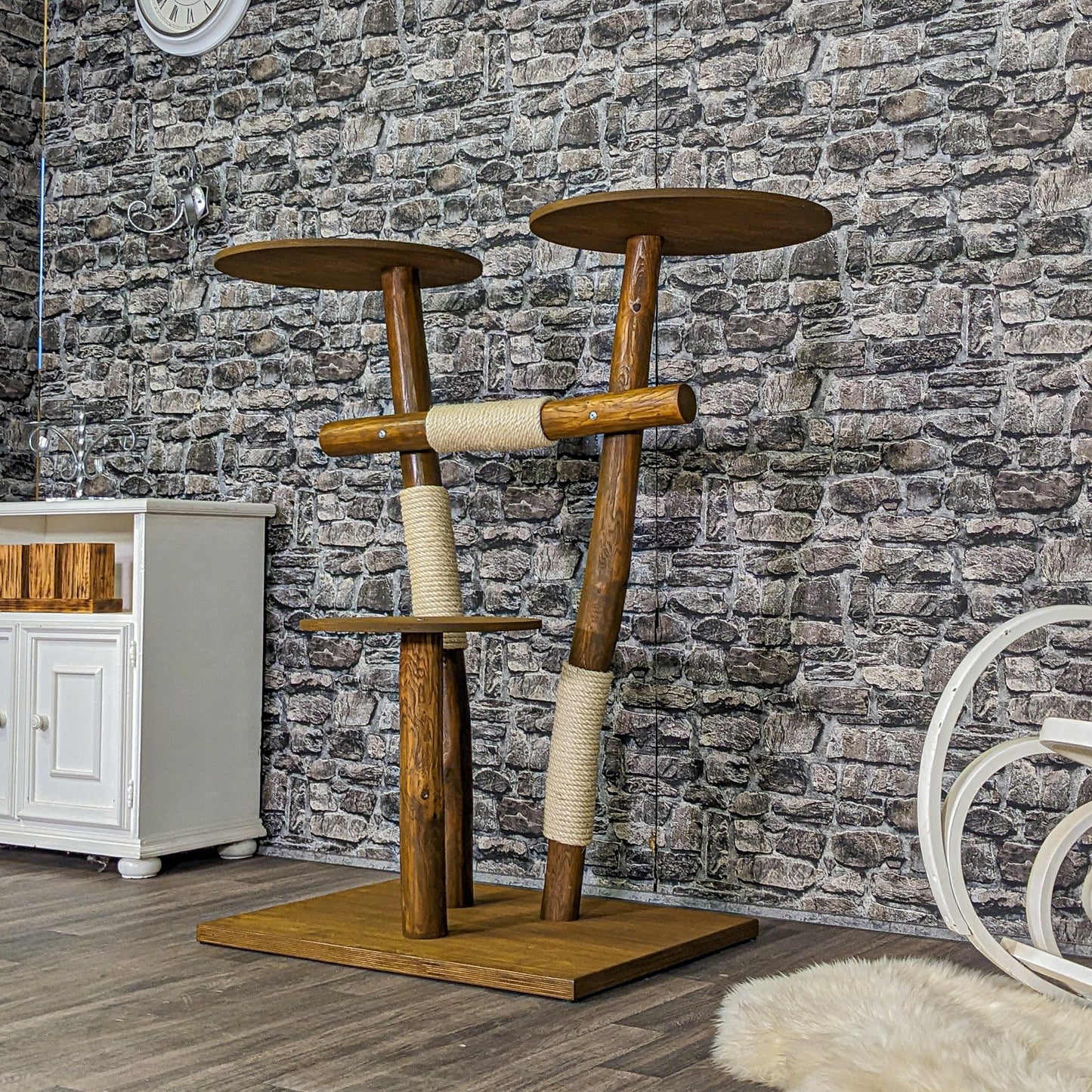Outdoor Natural Cat Tree CA0009 Cat Tree Natural Wood Design 122 cm high