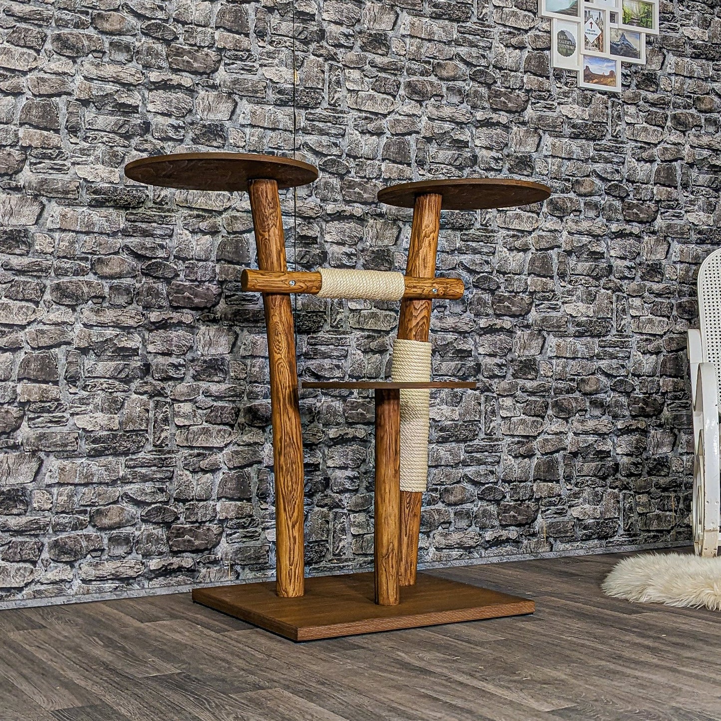 Outdoor Natural Cat Tree CA0010 Cat Tree Natural Wood Design 105 cm high