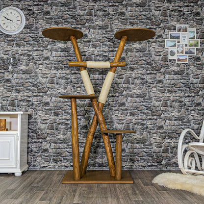 Outdoor Natural Cat Tree CA0013 Cat Tree Natural Wood Design 175 cm high