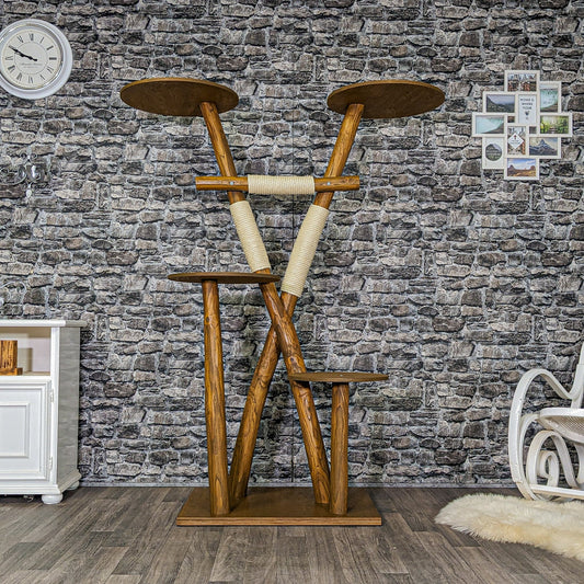Outdoor Natural Cat Tree CA0013 Cat Tree Natural Wood Design 175 cm high