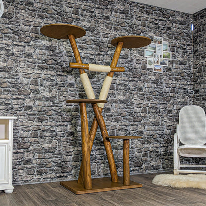 Outdoor Natural Cat Tree CA0013 Cat Tree Natural Wood Design 175 cm high