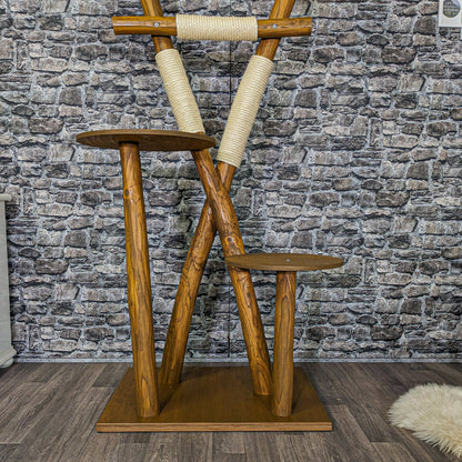 Outdoor Natural Cat Tree CA0013 Cat Tree Natural Wood Design 175 cm high