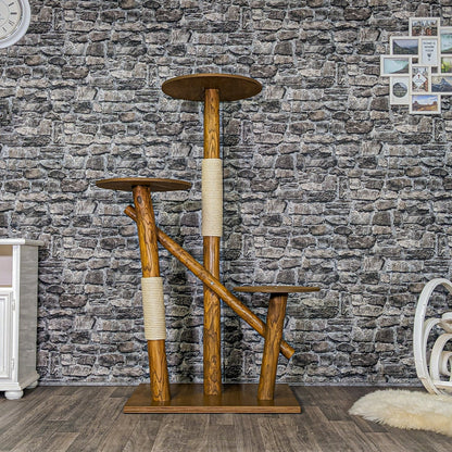 Outdoor Natural Cat Tree CA0015 Cat Tree Natural Wood Design 155 cm high