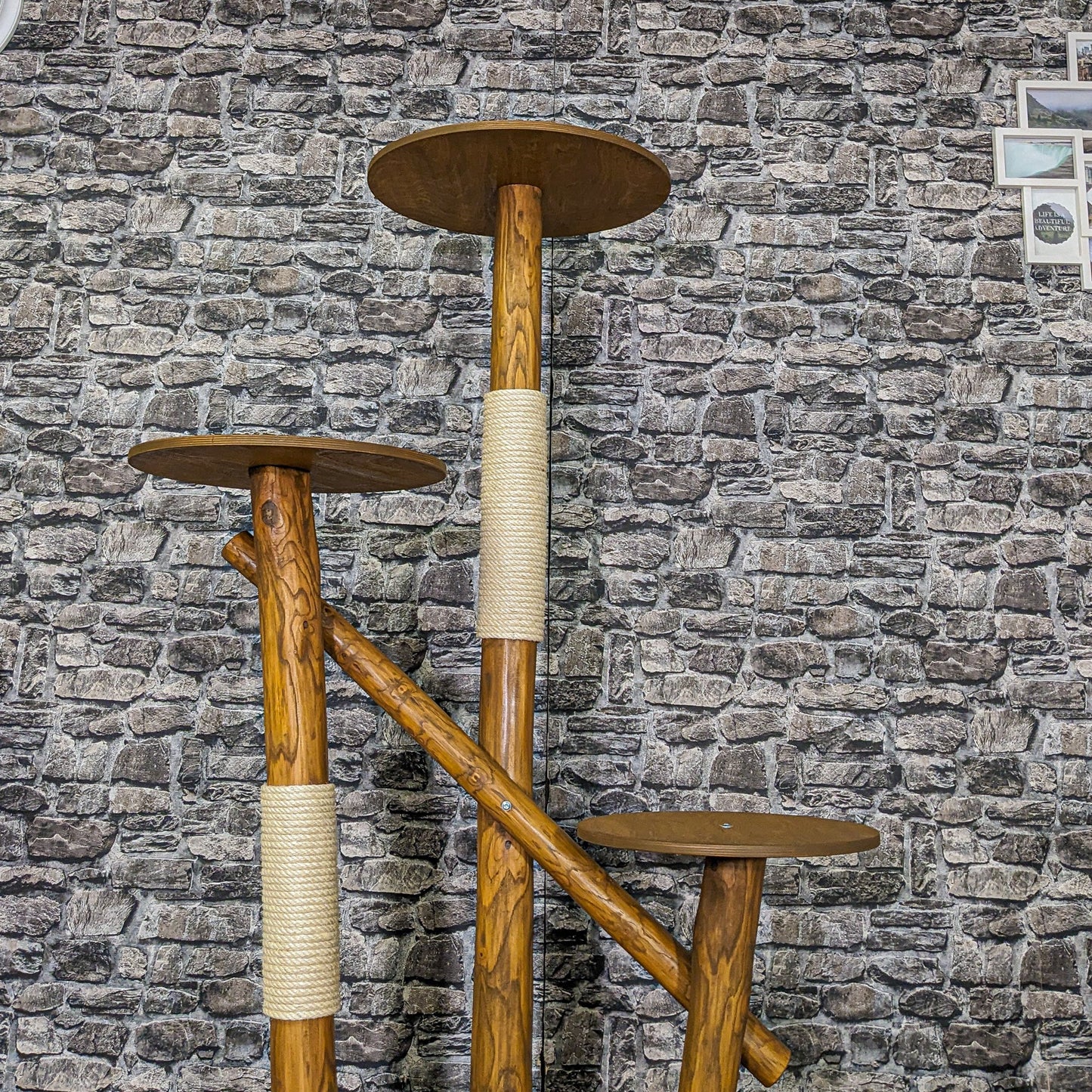 Outdoor Natural Cat Tree CA0015 Cat Tree Natural Wood Design 155 cm high